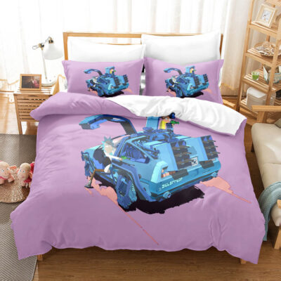 Time-Traveling DeLorean Rick and Morty Bedding Set