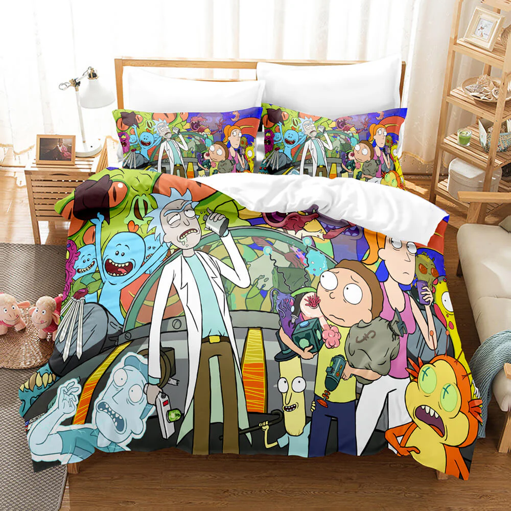 Wild Multiverse Adventure Rick and Morty Bedding Set