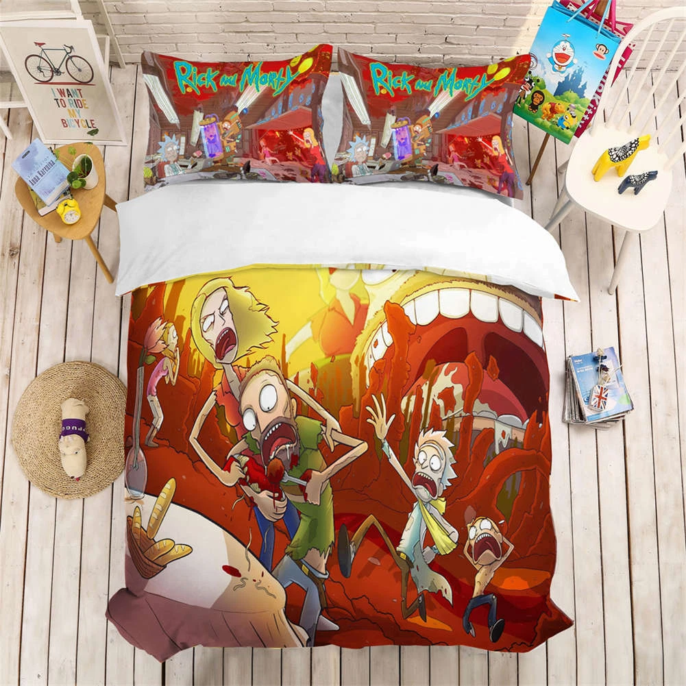 Zombie Apocalypse Rick and Morty Bedding Set