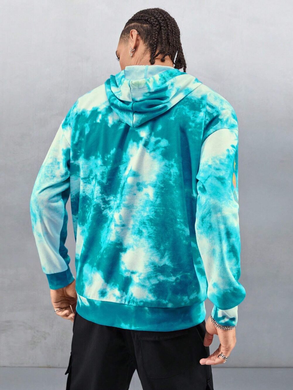 Rick and Morty Cartoon Character & Letter Hoodie back
