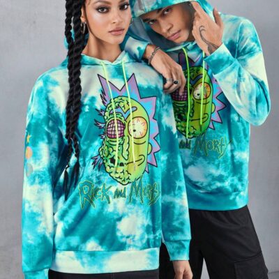 Rick and Morty Cartoon Character & Letter Hoodie Cool