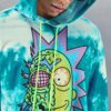 Rick and Morty Cartoon Character & Letter Hoodie front near